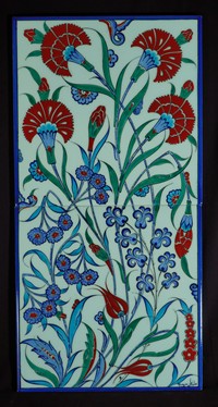 Two-tile panel with floral pattern