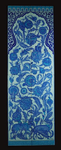 Twelve-tile panel with floral pattern