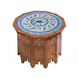 GEOMETRIC An old polygonal mother of pearl inlaid table  ;50;73;;;