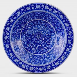BLUE & WHITE Blue and white deep plate with floral pattern ;;40;;;