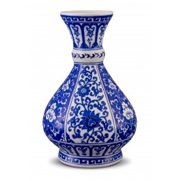 VASE Blue and white vase with floral pattern ;34;17;;;