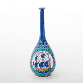 DECORATIVE ITEM & OBJECTS Bottle with fishes and boat figures ;53;22