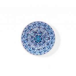 Bowl with central carnation flower pattern ;; - BLUE & WHITE  $i