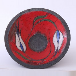 RAKU Bowl with tulips in contemporary style ;10;30
