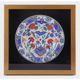 PLATE Framed plate with floral pattern ;44;44;;;