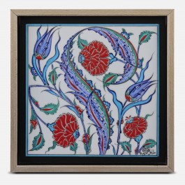 ARTIST Adnan Ergüler Framed tile with floral pattern ;30;30;;;