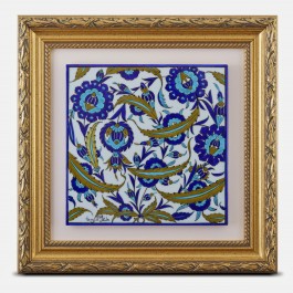 ARTIST Adnan Ergüler Framed tile with floral pattern ;40;40;;;