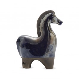 CONTEMPORARY Handcrafted Dark Blue Raku Horse Horse figurine;20;16;;;