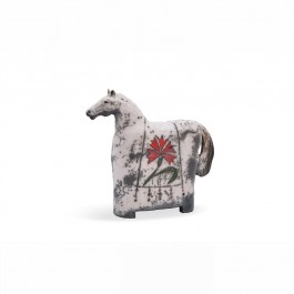 CONTEMPORARY Horse figurine with carnation flowers ;;;;;