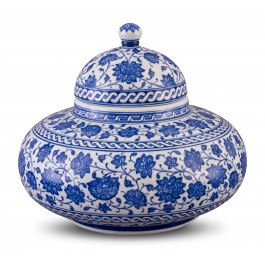 BLUE & WHITE Jar with floral pattern ;24;28;;;