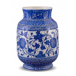 BLUE & WHITE Jar with floral pattern ;30;20;;;