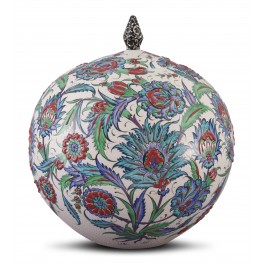 ARTIST Saim Kolhan Lidded jar with floral pattern ;35;31;;;