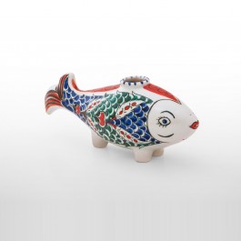DECORATIVE ITEM & OBJECTS Pilgrims flask in fish figurine with scale pattern ;;;;;