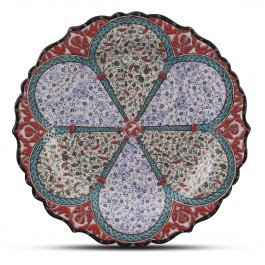 PLATE Plate with floral and Golden Horn patterns ;;30;;;