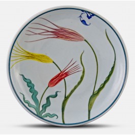 PLATE Plate with stylized tulip pattern ;;30;;;