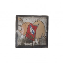 CONTEMPORARY Tile with horse figure ;;