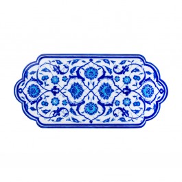 BLUE & WHITE Tile with leaves and floral pattern ;23;49