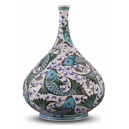CONTEMPORARY Vase with fish pattern ;;;;;