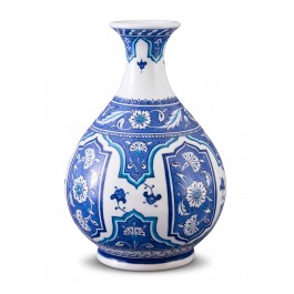BLUE & WHITE Vase with floral pattern ;27;15;;;
