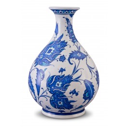 BLUE & WHITE Vase with floral pattern ;27;15;;;