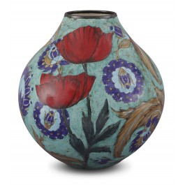 CONTEMPORARY Vase with floral pattern ;32;27;;;