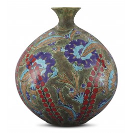 CONTEMPORARY Vase with floral pattern ;40;36;;;