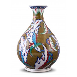 VASE Vase with reed leaves pattern ;27;15;;;
